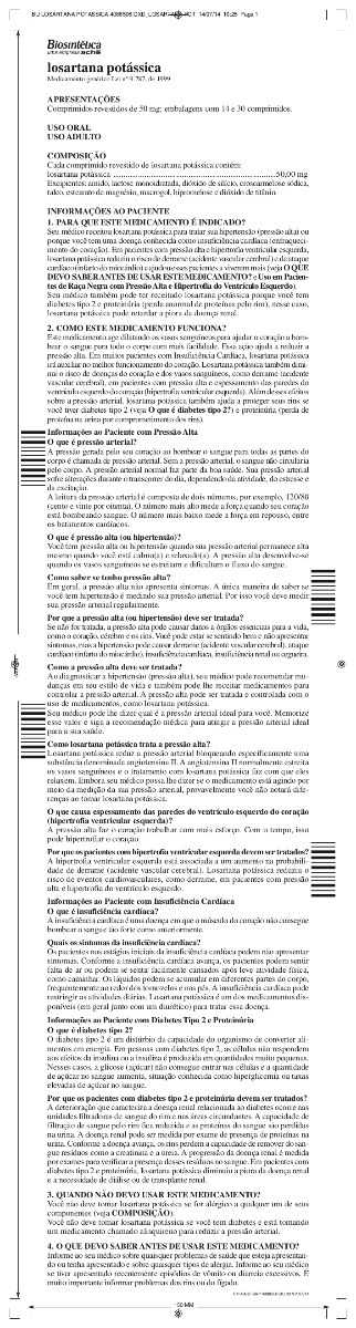 losartana 50mg bula preço