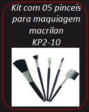 Kit com 05 pinceis para maquiagem macrilan KP2-10