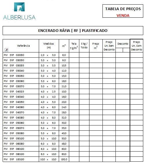 ALBERLUSA Encerado Ráfia Plastificado