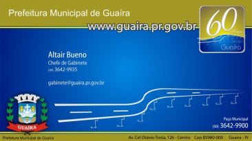  Meu cartão de vista enquanto Chefe de Gabinete do Prefeito Kuba