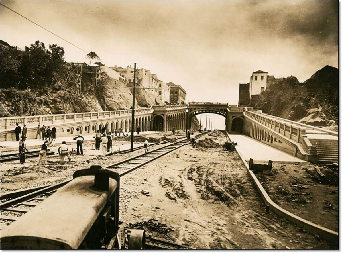 Av. Borges de Medeiros colocação dos trilhos 1932