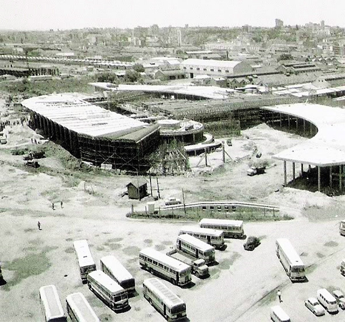 Obras estação rodoviária 1969