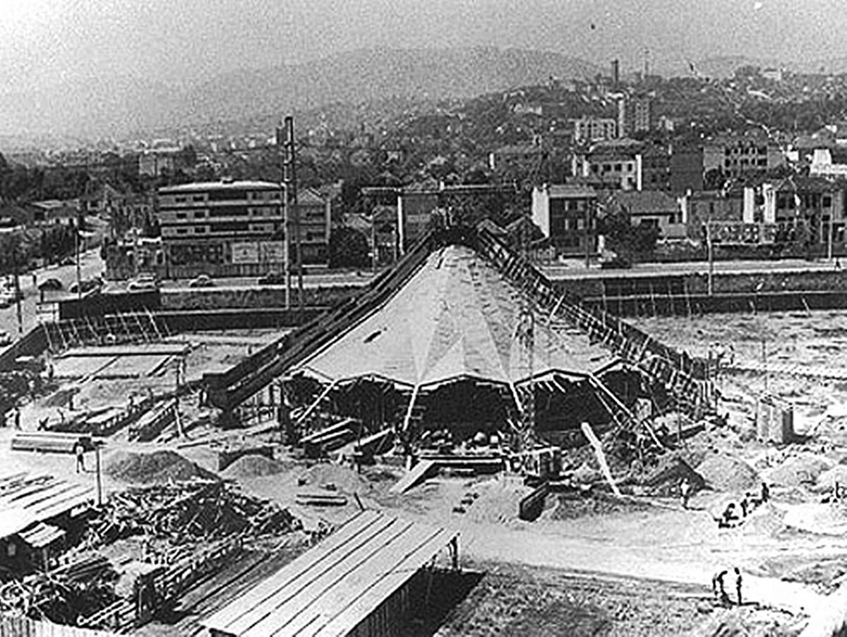 Construção do planetário em 1971