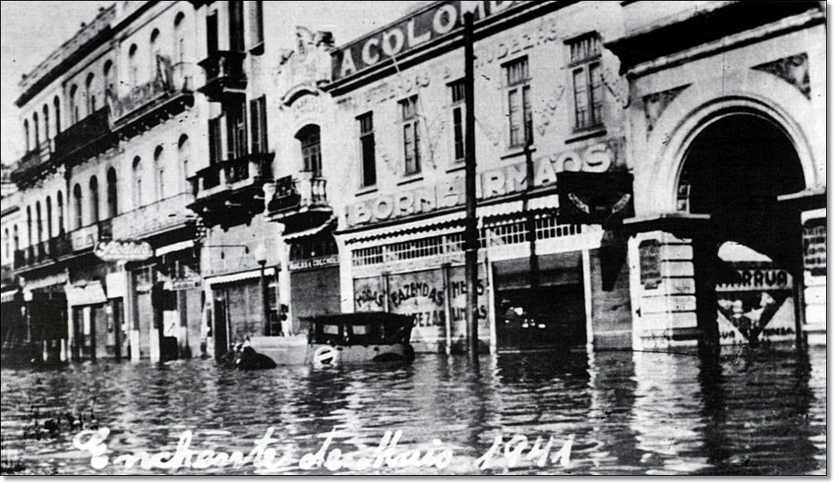 Enchente de 1941 Rua José Montaury.