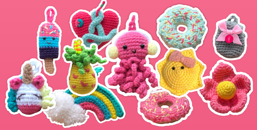 curso de croche para vender chaveiros por Karyne Otto