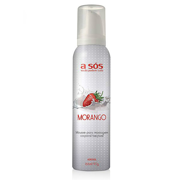 Mousse para massagem corporal beijável Morango