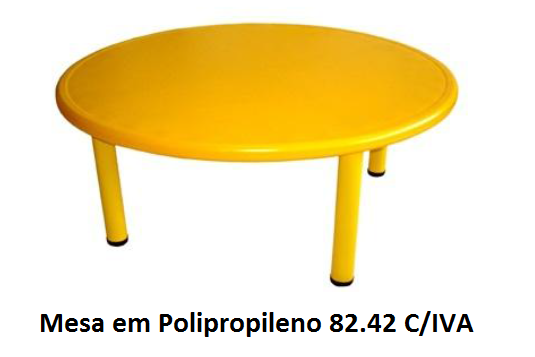 Mesa em polipropileno redonda