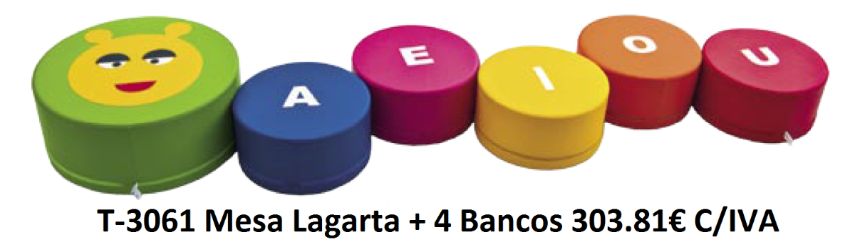 Mesa Lagarta + 4 Bancos