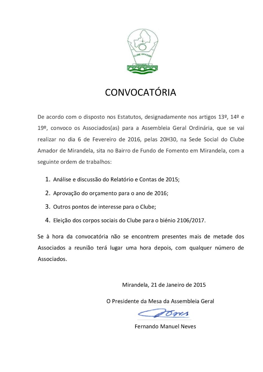 convocatória