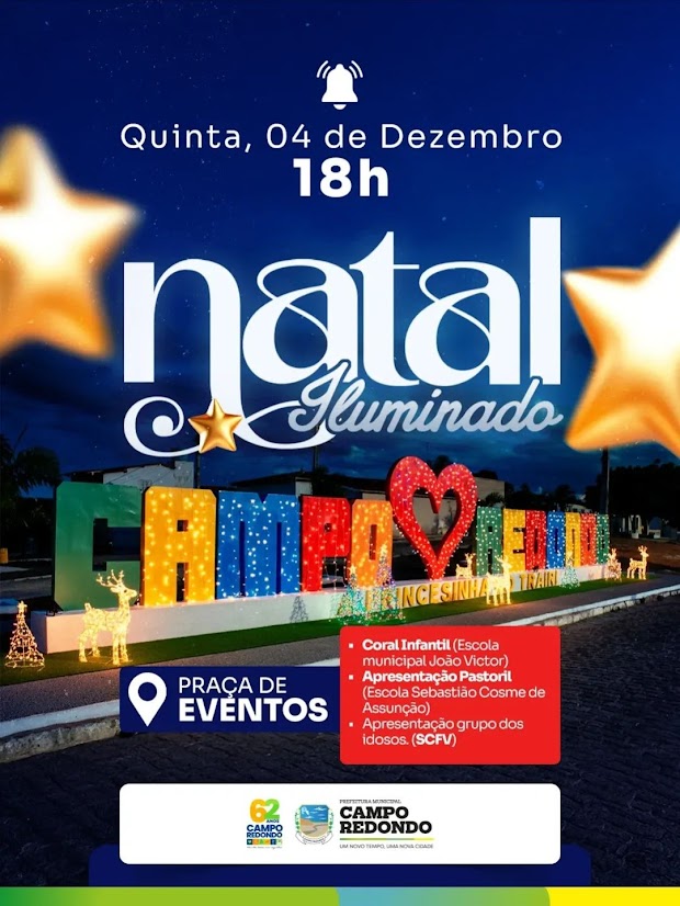 NATAL ILUMINADO DE CAMPO REDONDO-RN É ABERTO OFICIALMENTE NESTA QUINTA-FEIRA, DIA 04 DE DEZEMBRO.