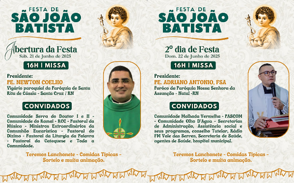 PROGRAMAÇÃO DA FESTÃO DE SÃO JOÃO BATISTA