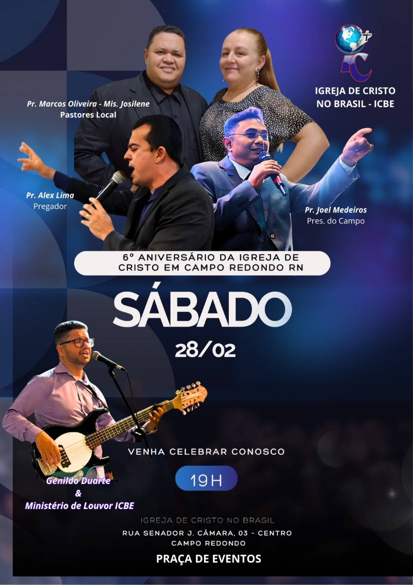 6&ordm; ANIVERS&Aacute;RIO DA IGREJA DE CRISTO EM CAMPO REDONDO - RN