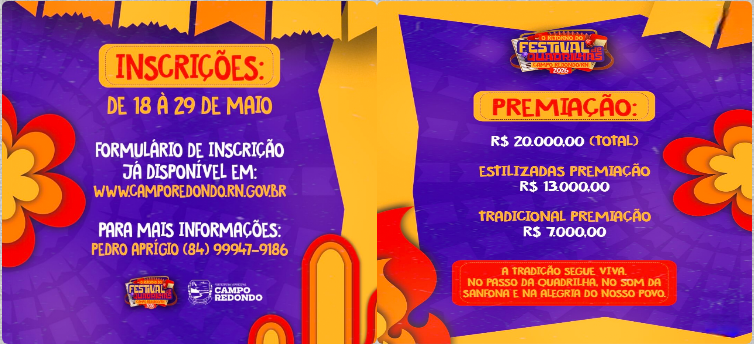 FESTIVAL DE QUADRILHAS CR2026 - Inscri&ccedil;&otilde;es e Premia&ccedil;&otilde;es