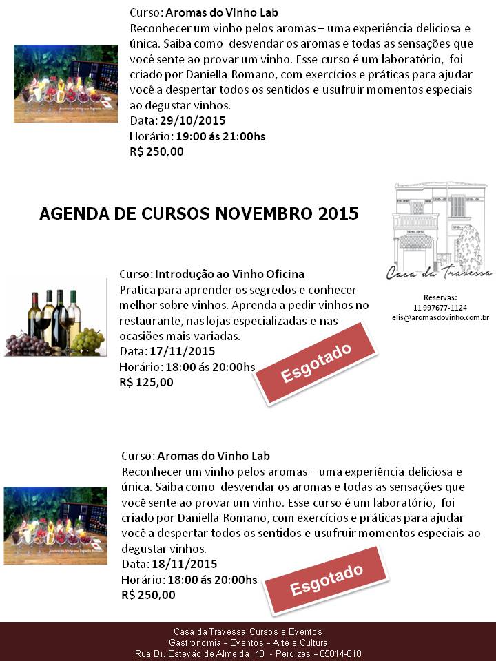 Cursos outubro 2015