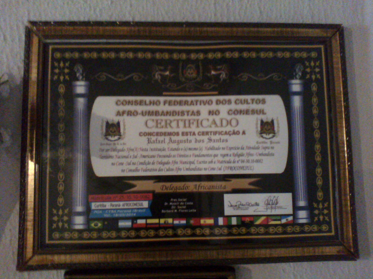 CERTIFICADO DELEGADO AFRICANISTA CAMBÉ-PARANÁ