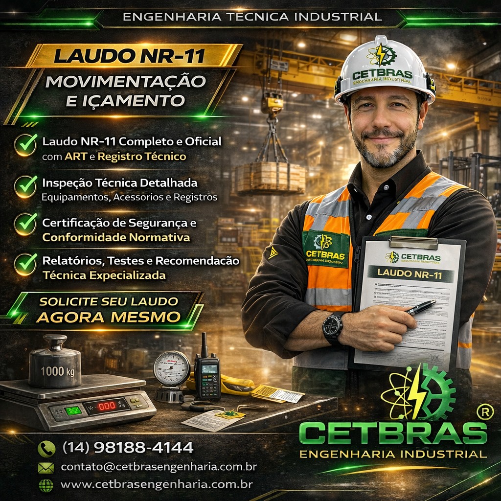 Laudo NR-11 Movimenta&ccedil;&atilde;o e I&ccedil;amento em Ja&uacute; 