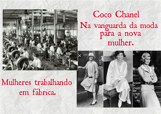 mulheres em fabrica e Coco Chanel