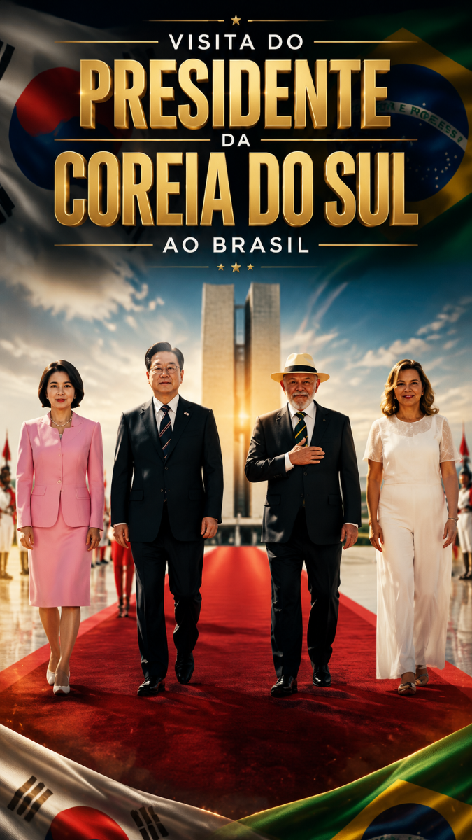 Presidente da Coreia do Sul &eacute; recebido por Lula em visita oficial ao Brasil