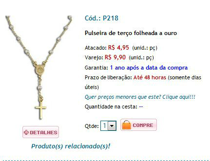 pulseira de terço  com pérolas