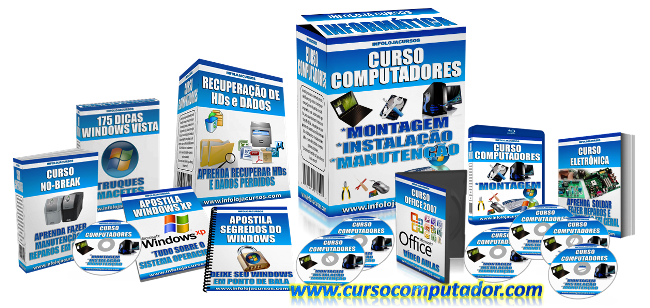 curso em apostilas e dvd videos