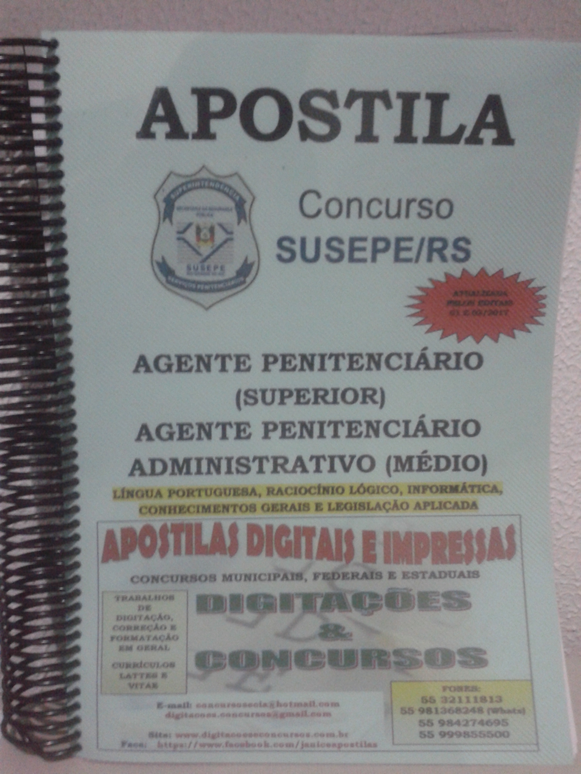 APOSTILA IGP, RS INSTITUTO GERAL DE PERÍCIAS 2017