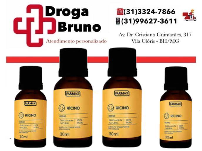 Óleo ricinio preço BH Drogaria Bruno