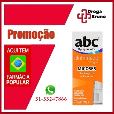 Abc clotrimazol spray preço