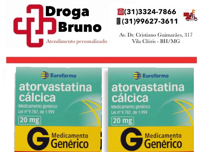 Atorvastatina 20 MG preço bh