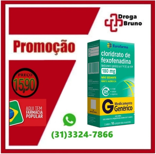 Fexofenadina 180mg preço bh