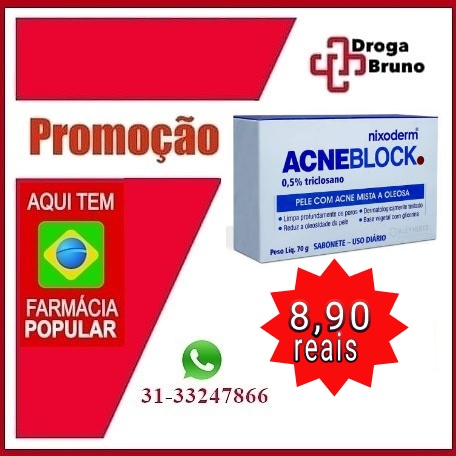 Acneblock sabonete para acne pele mista ou oleosa