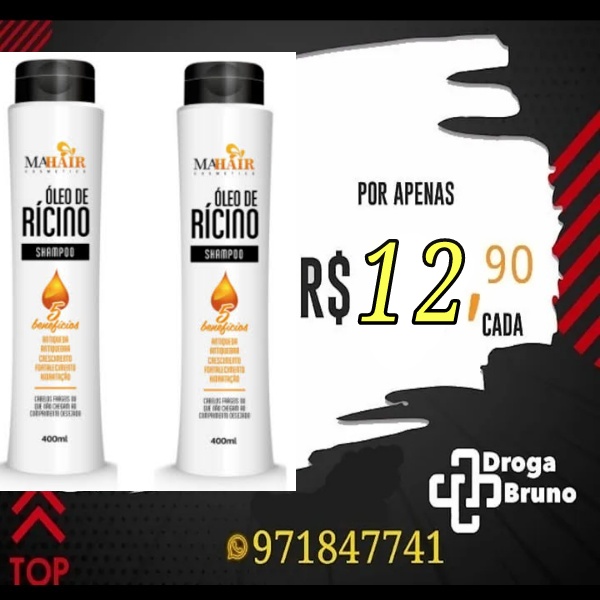 Shampoo com óleo de rícino