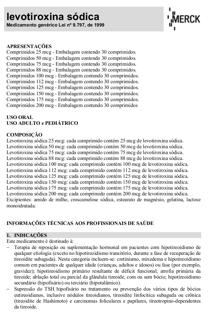LEVOTIROXINA BULA MERCK