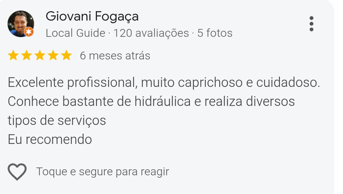Avalia&ccedil;&atilde;o positiva de Giovani Foga&ccedil;a