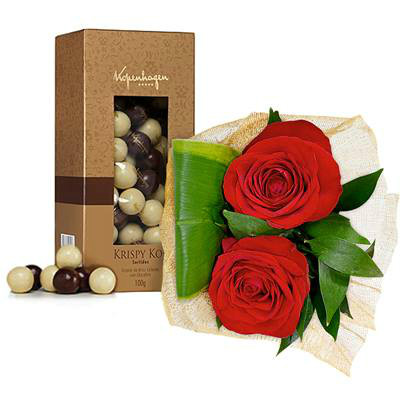 chocolates e rosas