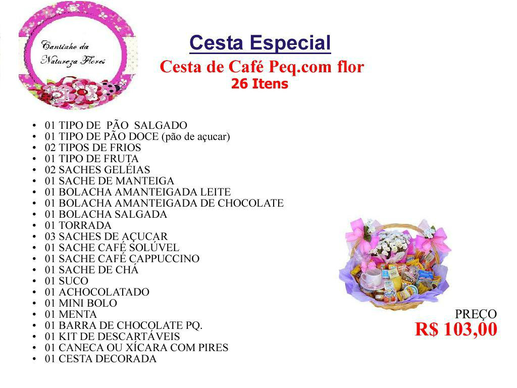 cesta de café da manhã