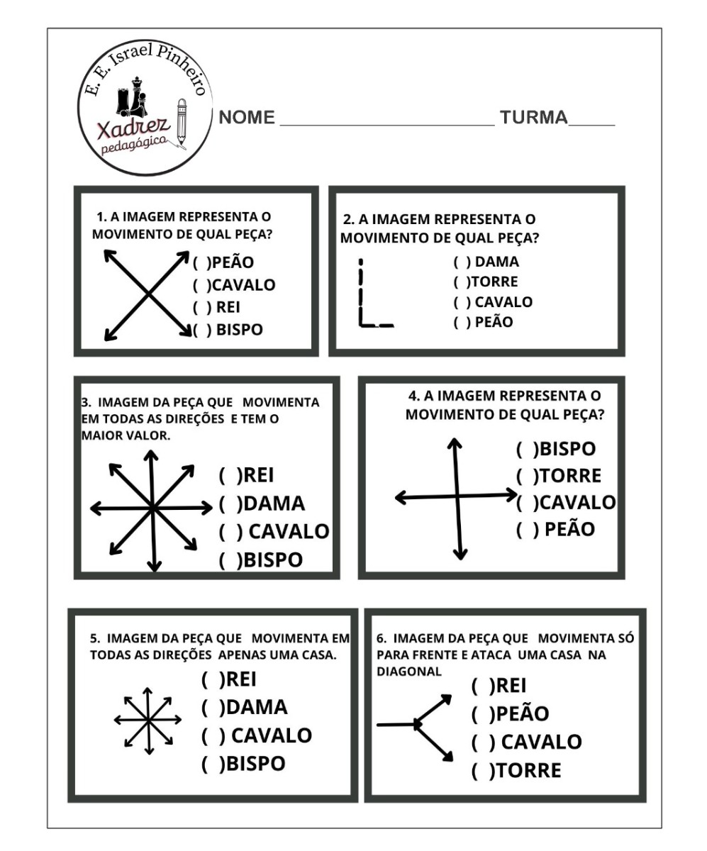 Exercícios de Xadrez Pedagógico - Xadrez Forte