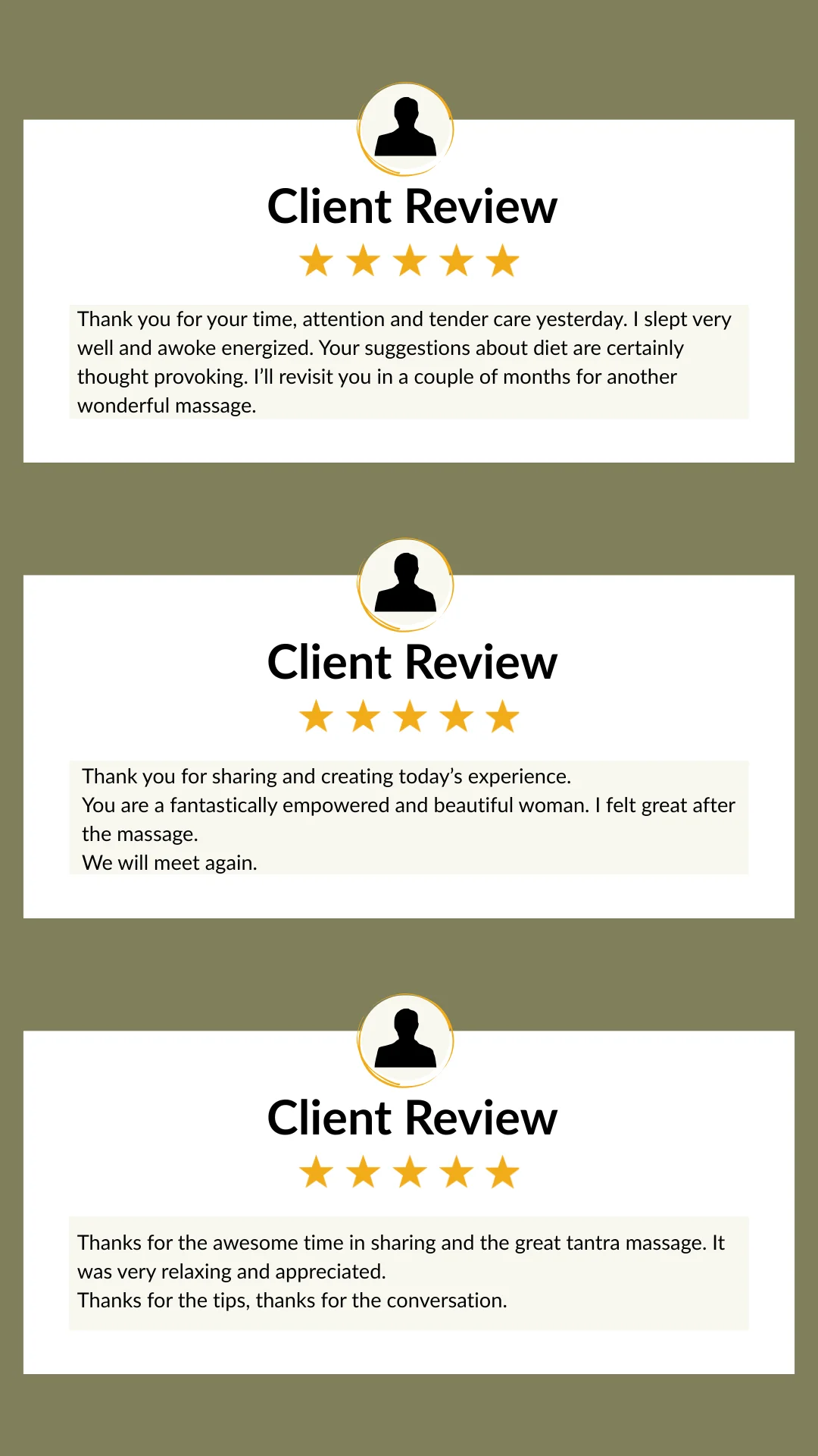 Clients reviews