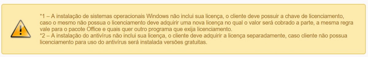 Nota Licença de Softwares
