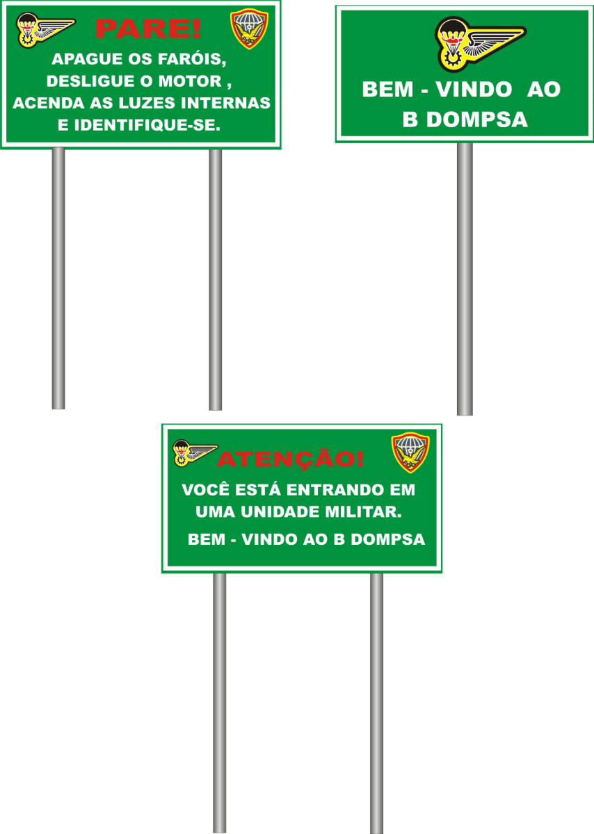 PLACAS EM METAL COM TUBO PARA FIXAÇÃO