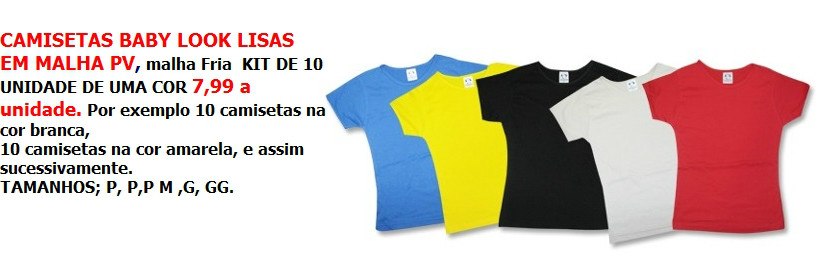 CAMISETAS BABY LOOK lisas