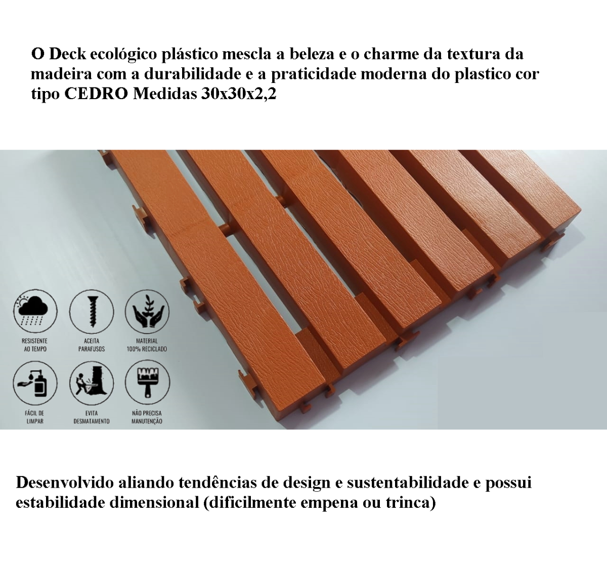 Deck cor tipo cedro