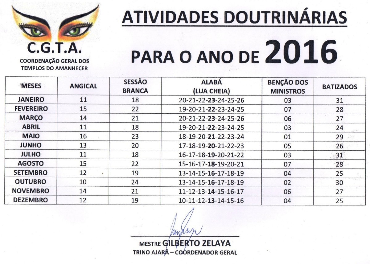 Calendário Mediúnico