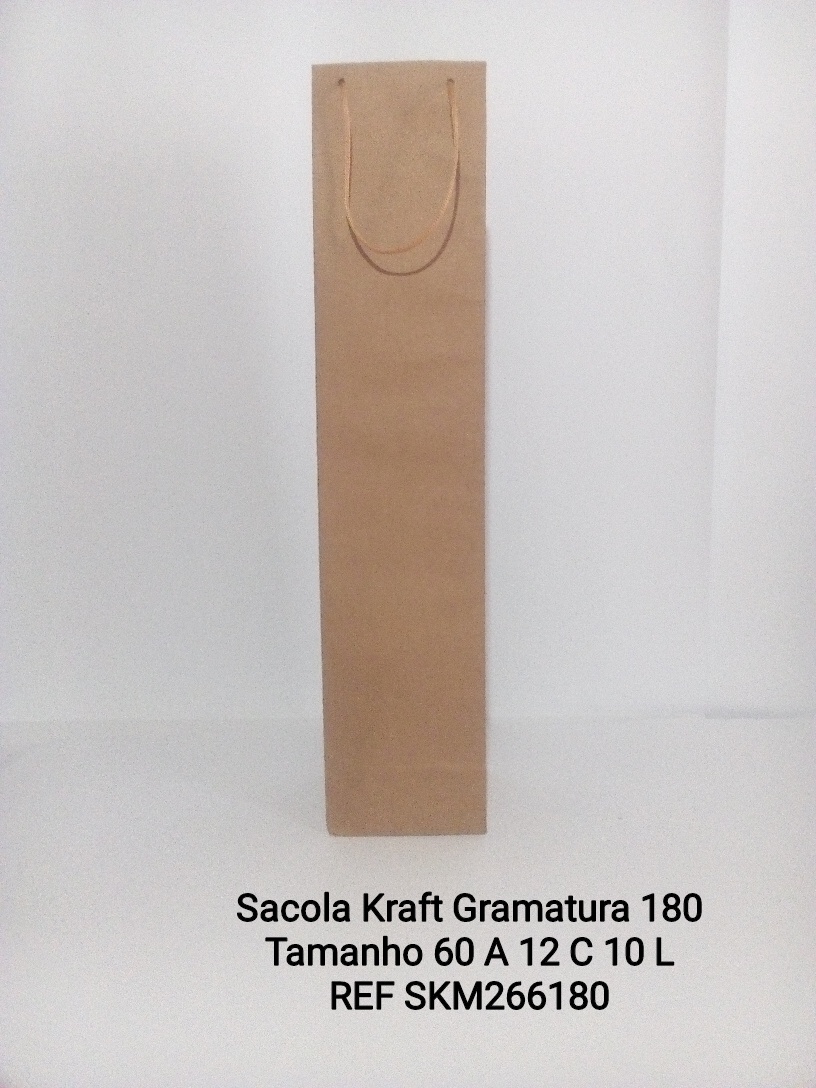 Sacola Kraft Gramatura 180 para bebidas 