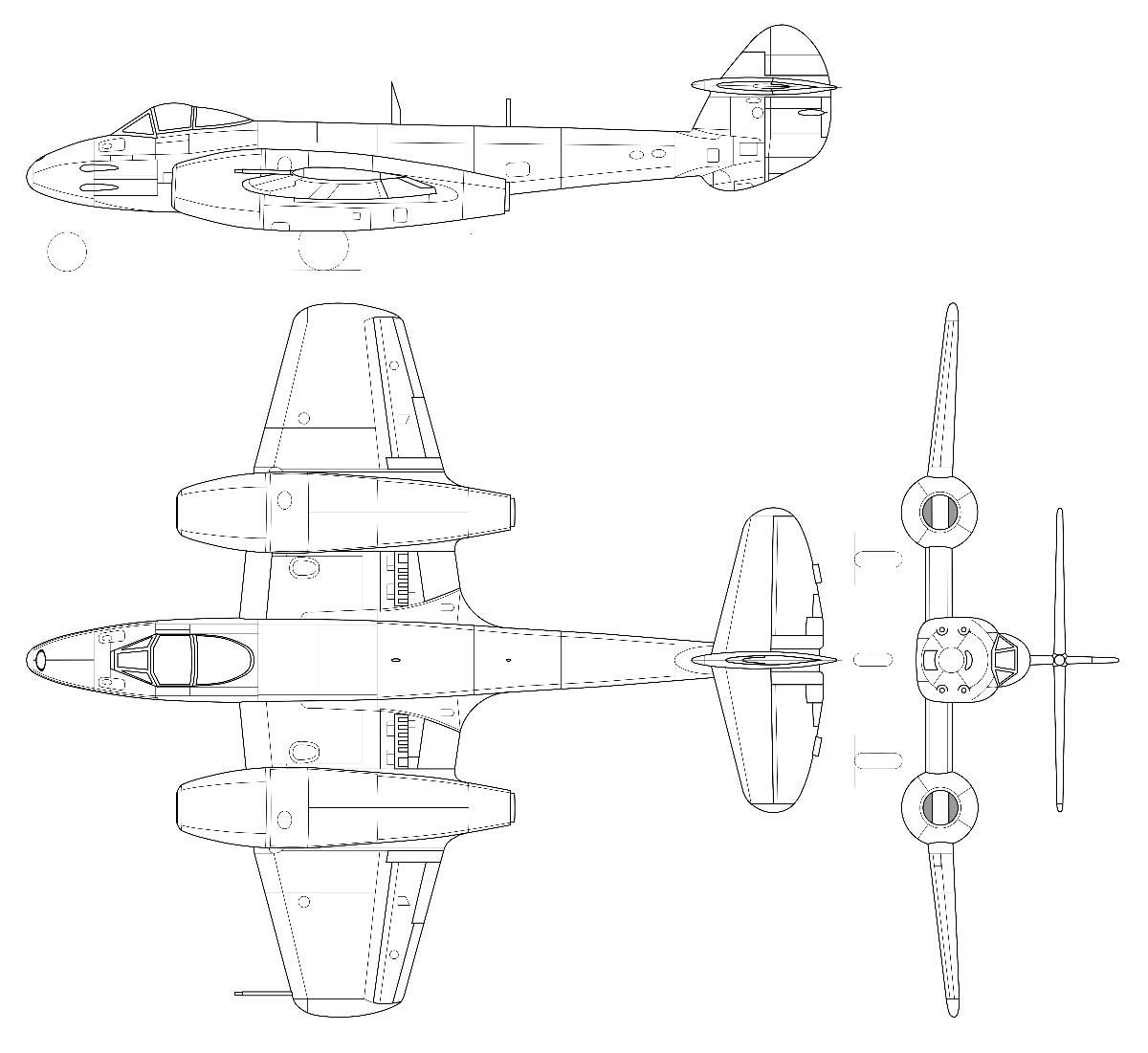 Gloster Meteor F.4_3_view