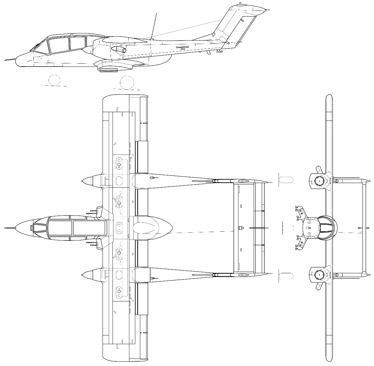 North American Rockwell OV-10 Bronco - 3 views