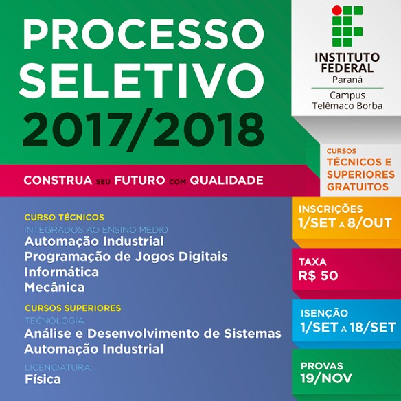 IFPR está com inscrições abertas para interessados em jogar e