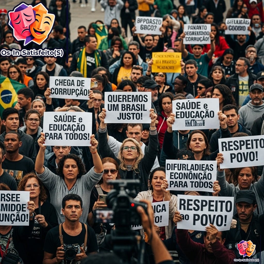 Imagem que representa a insatisfação social no Brasil em 2025