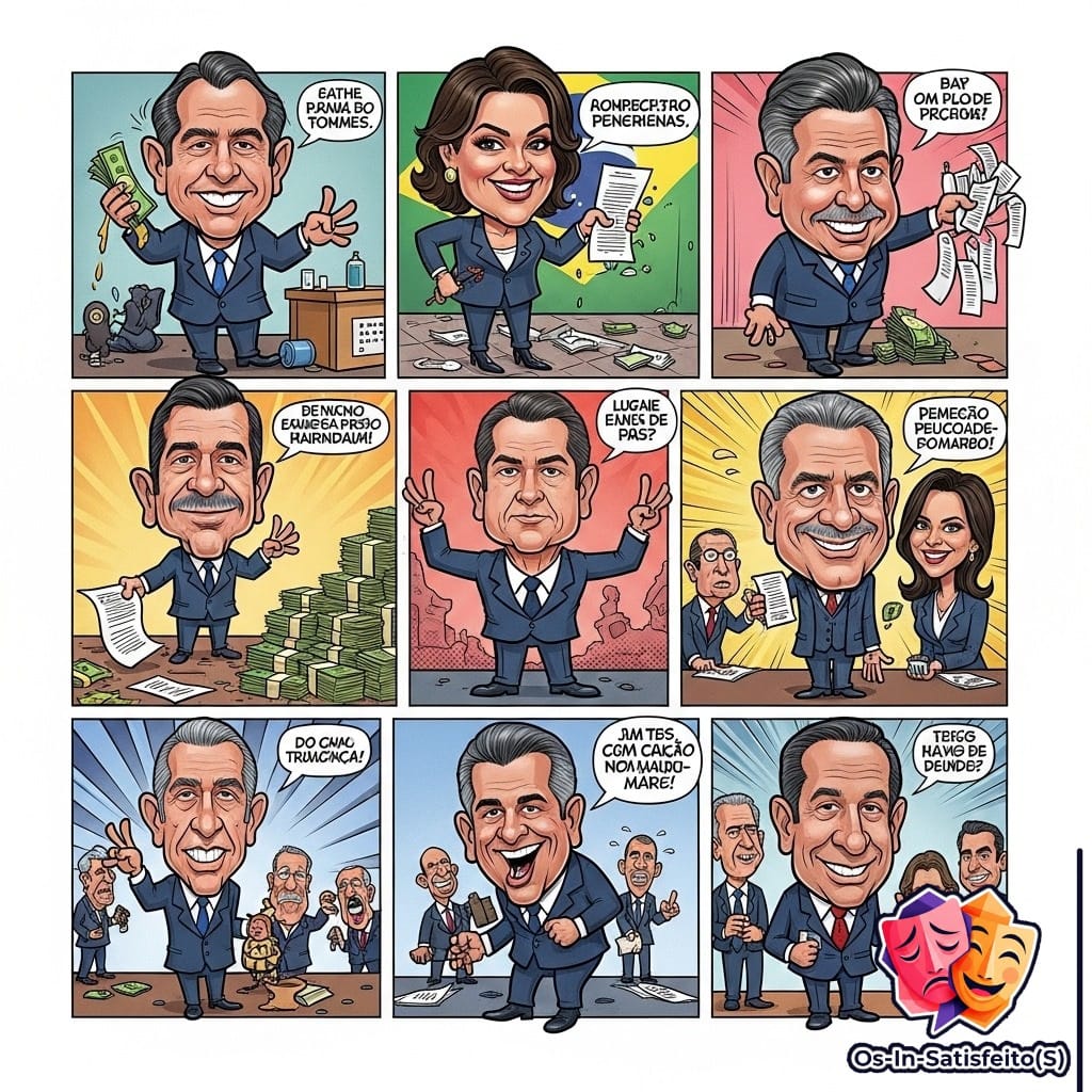 Caricaturas de políticos brasileiros em escândalos