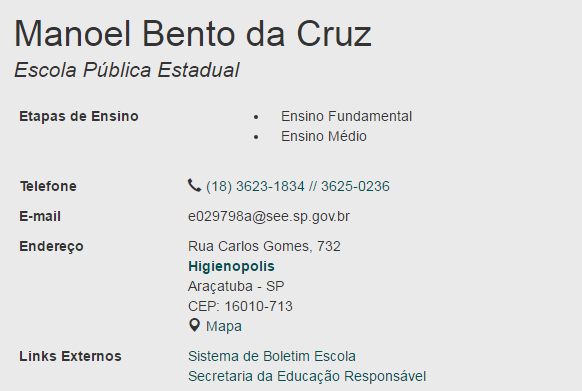 IEE Instit. de Educ.Est.Manoel Bento da Cruz