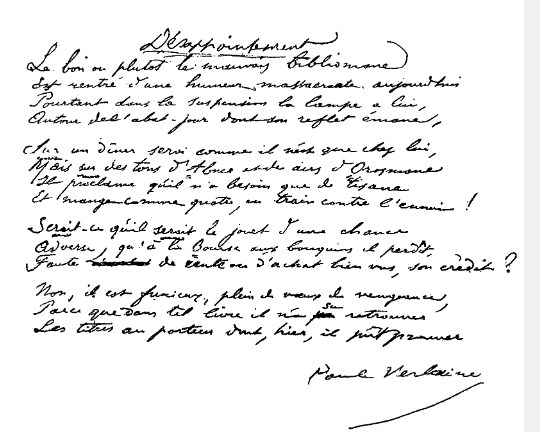Paul Verlaine Manuscrito